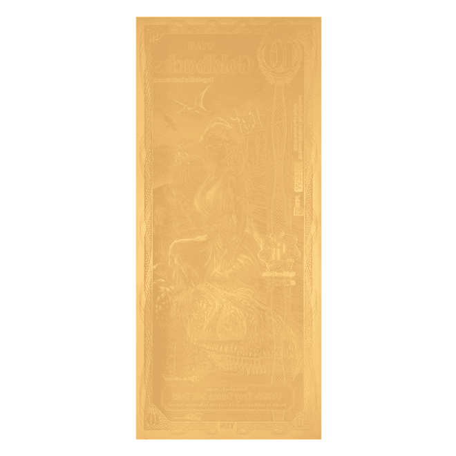 10 Utah Goldback 1/100 oz 24K Gold Foil Aurum Note (New Design)