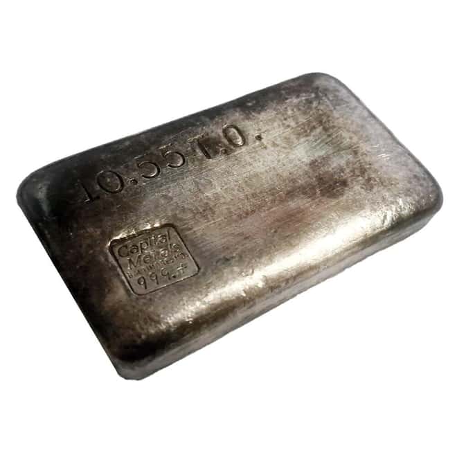 10.55 oz Capital Metals Vintage Silver Bar .999+ Fine