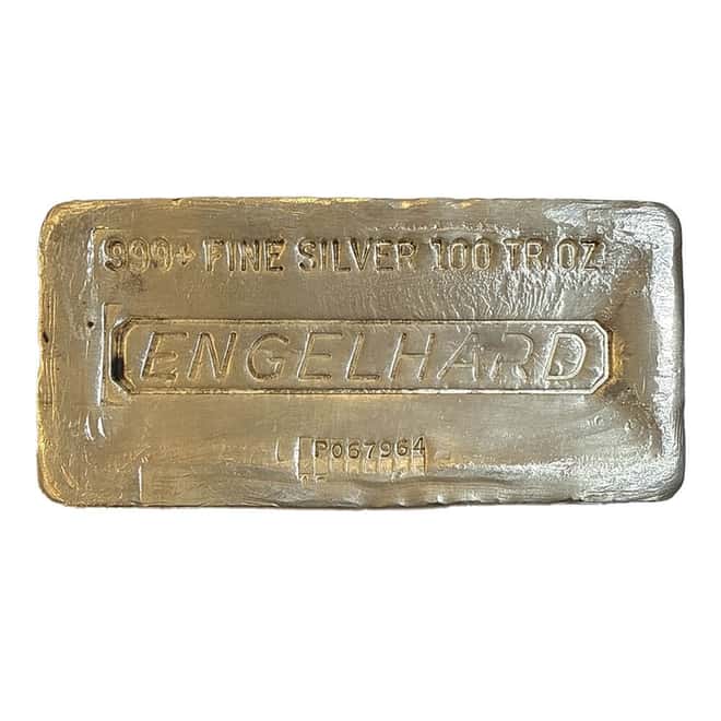 100 oz Engelhard Silver Bar 6th Series (K Prefix Anomaly, LQ Rotary Dial, Error Digit Serial Number)