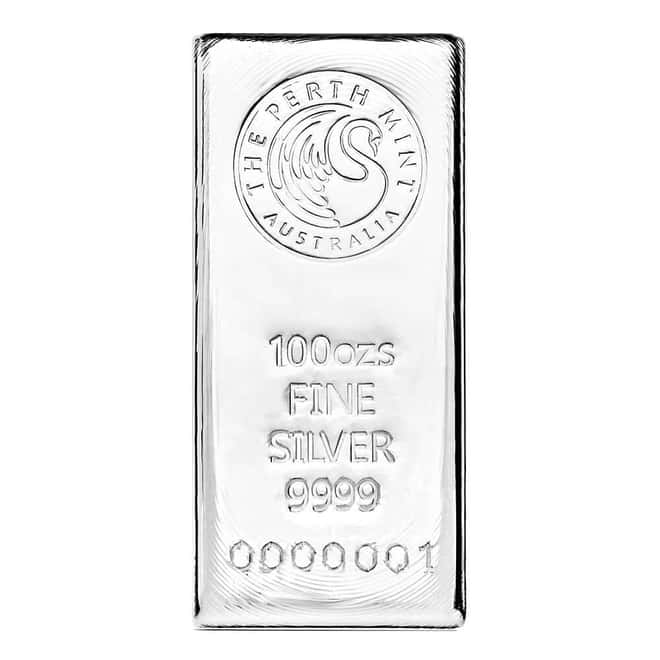 100 oz Perth Mint Silver Bar .9999 Fine