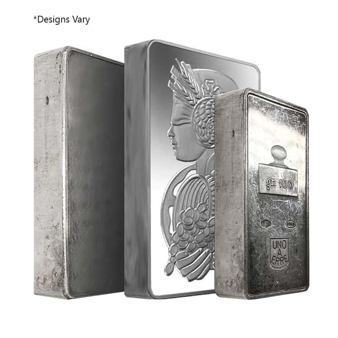 100 gram Generic Silver Bars .999 Fine