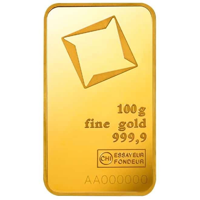 100 gram Gold Bar Valcambi Suisse .9999 Fine (In Assay)