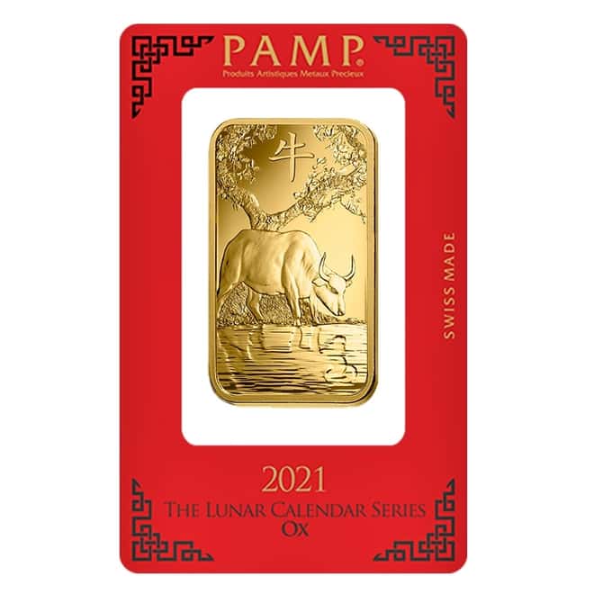 100 gram PAMP Suisse Year of the Ox Gold Bar (In Assay)