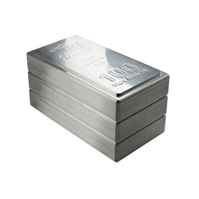 100 oz Academy Stackable Silver Bar .999+ Fine