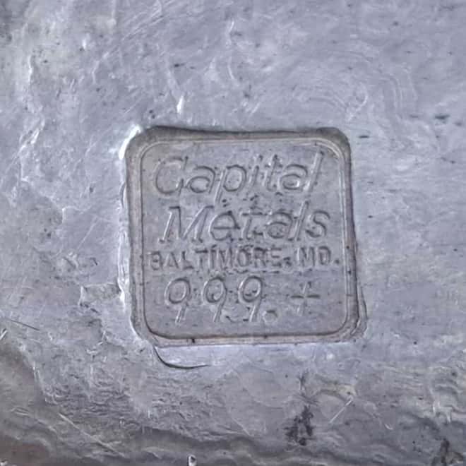 100 oz Capital Metals Vintage Silver Bar .999+ Fine