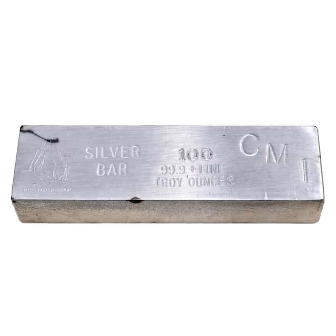 100 oz CMI USS Constitution Silver Bar .999+ Fine