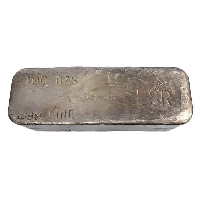 100 oz Empire International Inc. ESR Silver Bar .999 Fine