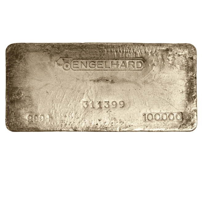 100 oz Engelhard Canada Bull Logo Silver Bar (4th Series, 6-Digits)