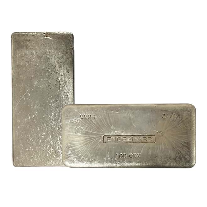100 oz Engelhard Silver Vintage Bar .999+ Fine (3rd Series 5-digit serial variation)