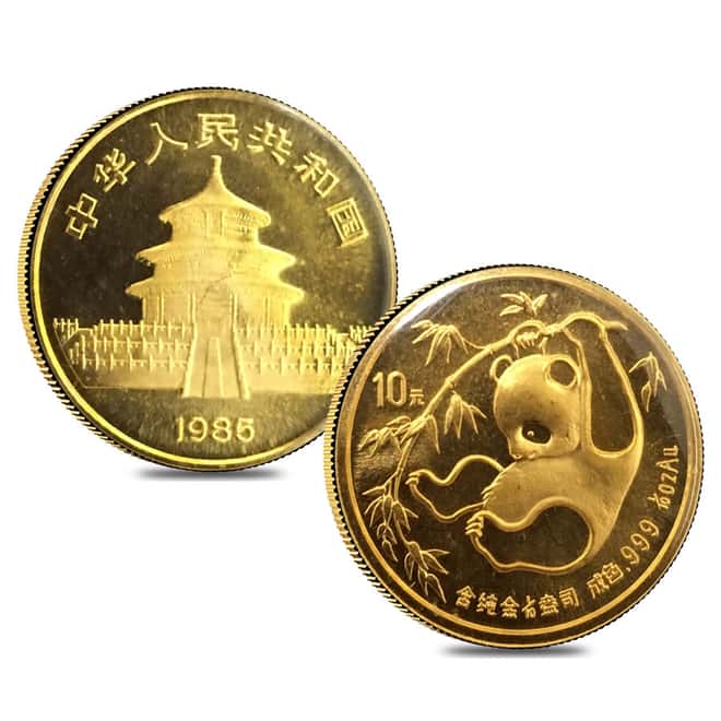 1985 1.9 oz Chinese Gold Panda 5-Coin Set BU (Sealed)