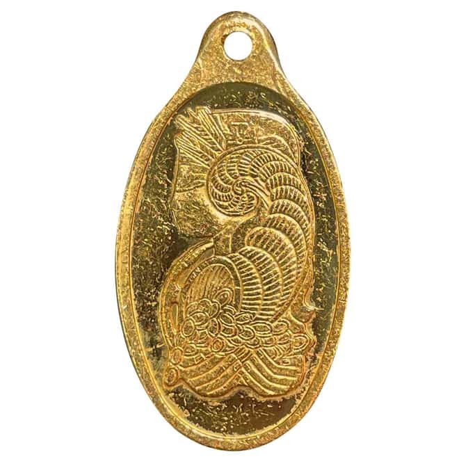 10 Gram Gold PAMP Suisse Lady Fortuna Oval Pendant .9999 Fine (Scruffy)