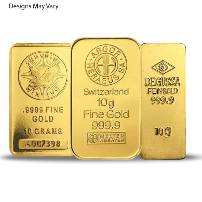 10 gram Generic Gold Bar .999+ Fine (Secondary Market)