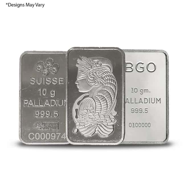 10 gram Generic Palladium Bar .999+ Fine (Secondary Market)