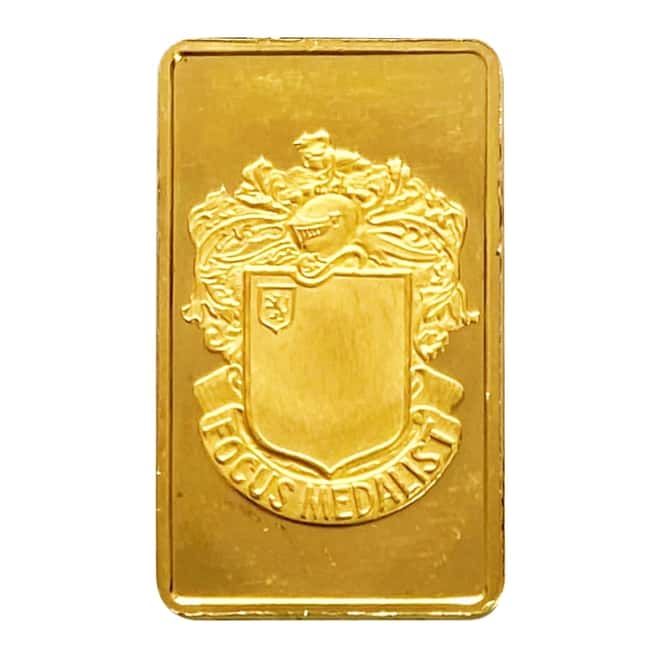 10 gram Johnson Matthey Focus Medalist Gold Bar .9999 Fine (Serial Number 9)