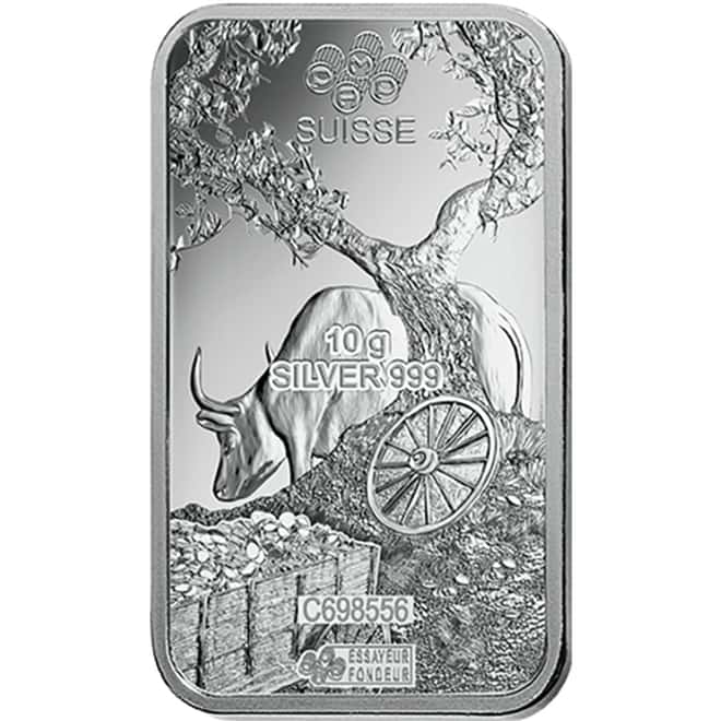 10 gram PAMP Suisse Year of the Ox Silver Bar (In Assay)