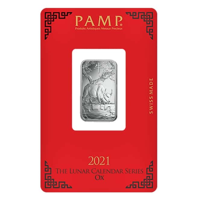 10 gram PAMP Suisse Year of the Ox Silver Bar (In Assay)
