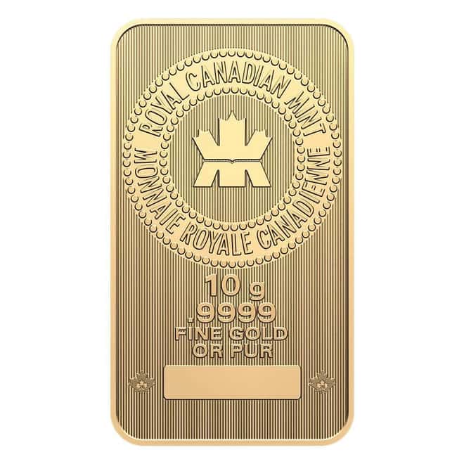 10 Gram Royal Canadian Mint RCM Wafer Gold Bar .9999 Fine (in Assay)