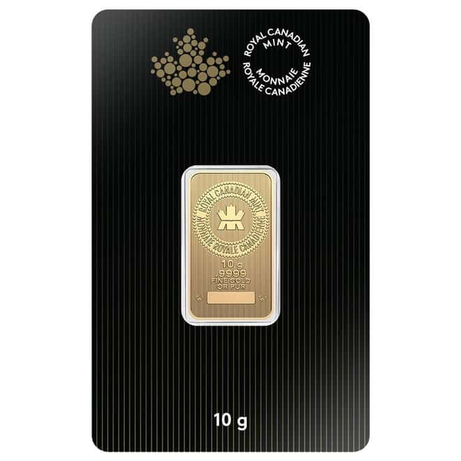 10 Gram Royal Canadian Mint RCM Wafer Gold Bar .9999 Fine (in Assay)