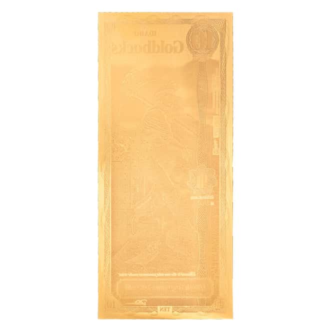 10 Idaho Goldback 1/100 oz 24K Gold Foil Aurum Note