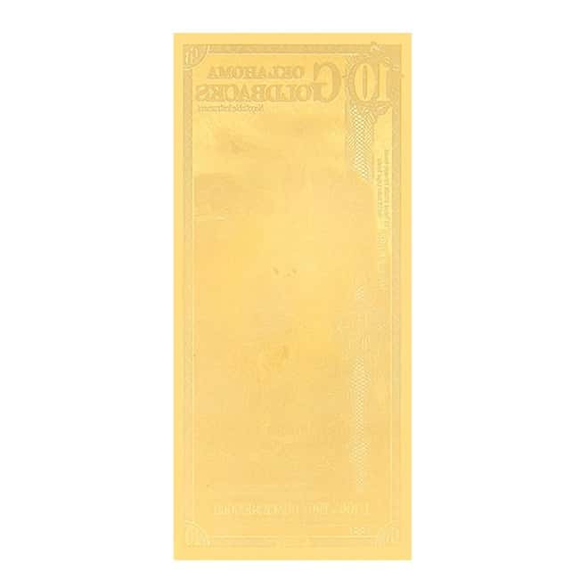 10 Oklahoma Goldback 1/100 oz 24K Gold Foil Aurum Note
