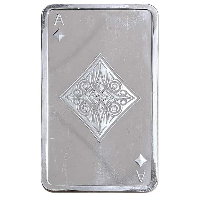 10 oz Ace of Diamonds Silver Bar .999 Fine
