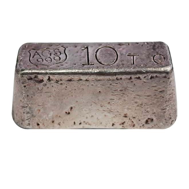 10 oz American Gold & Silver AGS Vintage Silver Bar .999 Fine