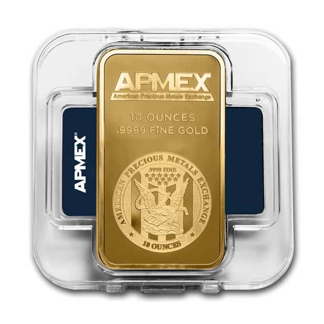 10 oz APMEX Gold Bar .9999 Fine (w/Assay)