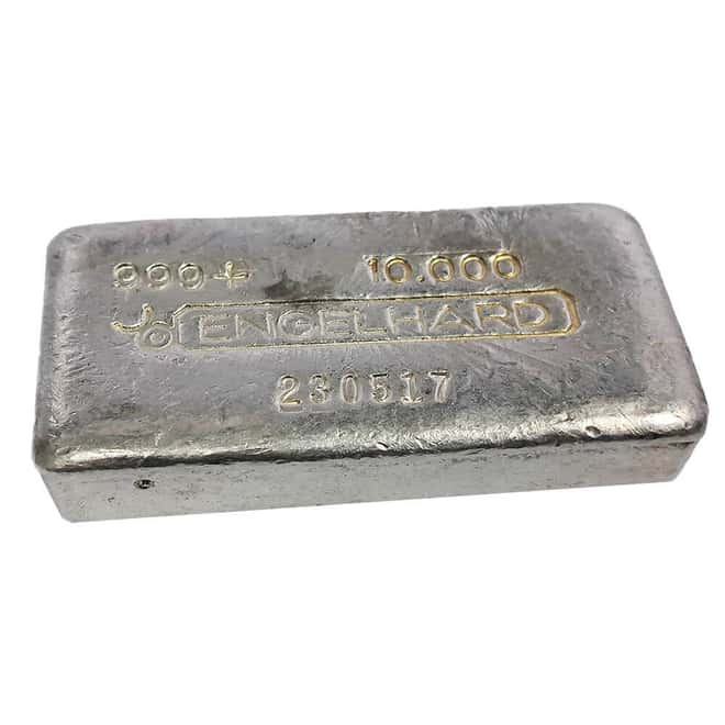 10 oz Engelhard Canada Bull Logo Silver Bar .999+ Fine (3rd Series, Thick Serial Number)