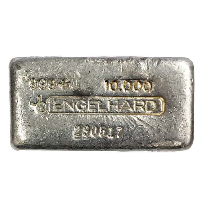 10 oz Engelhard Canada Bull Logo Silver Bar .999+ Fine (3rd Series, Thick Serial Number)