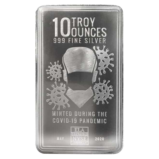 10 oz Envela COVID-19 Essential Workers Silver Bar .999 Fine (Sealed)
