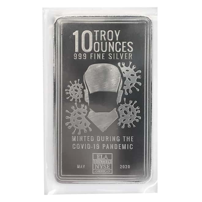 10 oz Envela COVID-19 Essential Workers Silver Bar .999 Fine (Sealed)