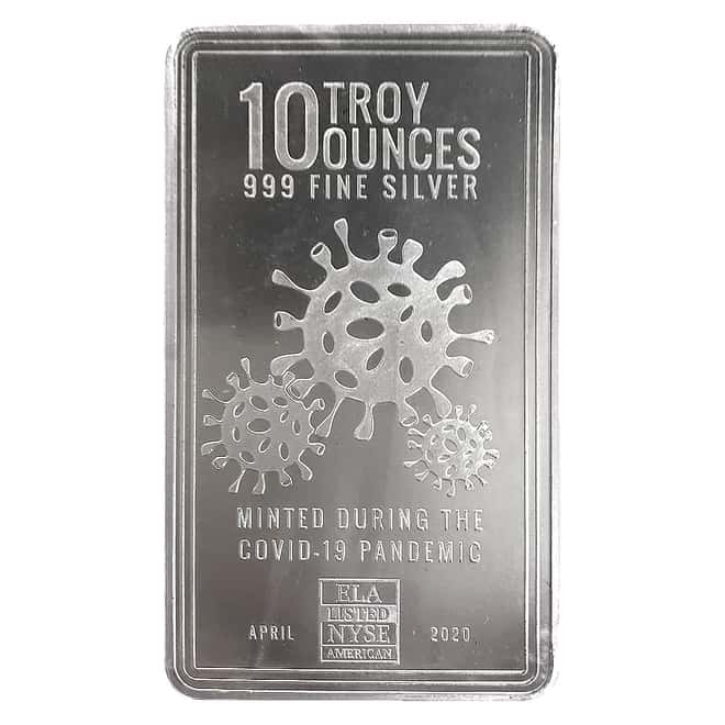 10 oz Envela COVID-19 Silver Bar .999 Fine (Sealed)