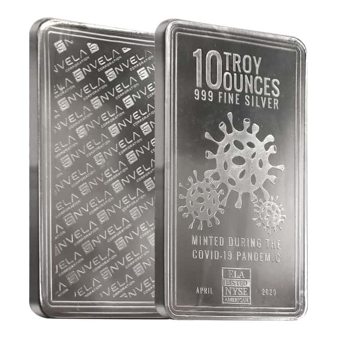 10 oz Envela COVID-19 Silver Bar .999 Fine (Sealed)