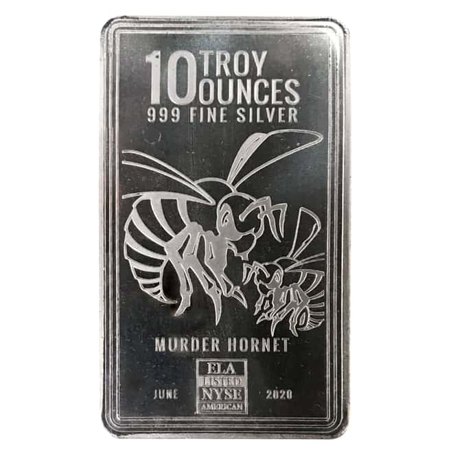 10 oz Envela Murder Hornet Silver Bar .999 Fine (Sealed)