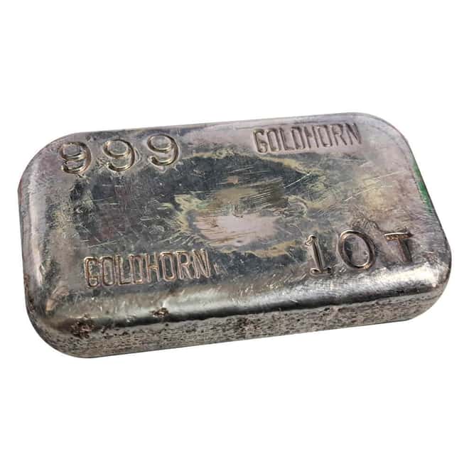 10 oz Goldhorn Vintage Silver Bar .999 Fine
