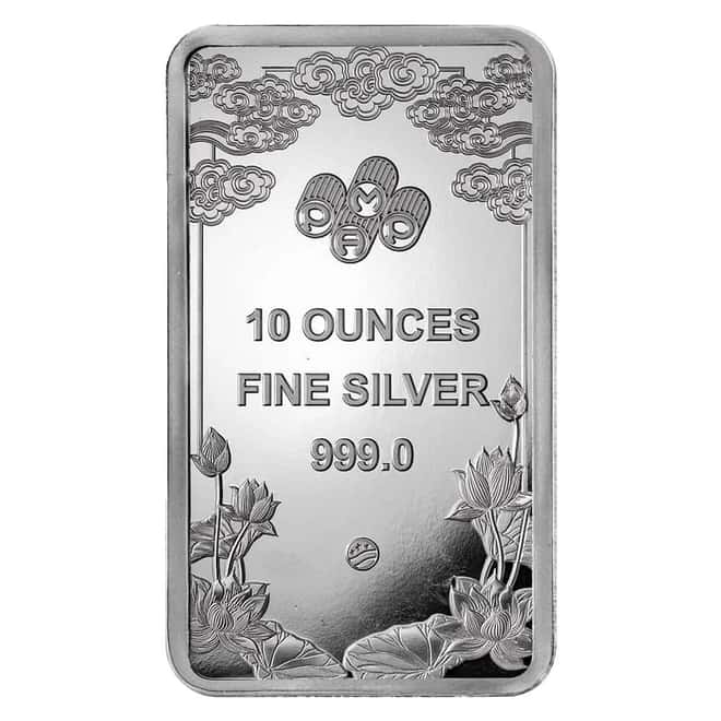 NO ASSAY - 10 oz PAMP Good Luck Yellow Dragon Silver Bar .999 Fine