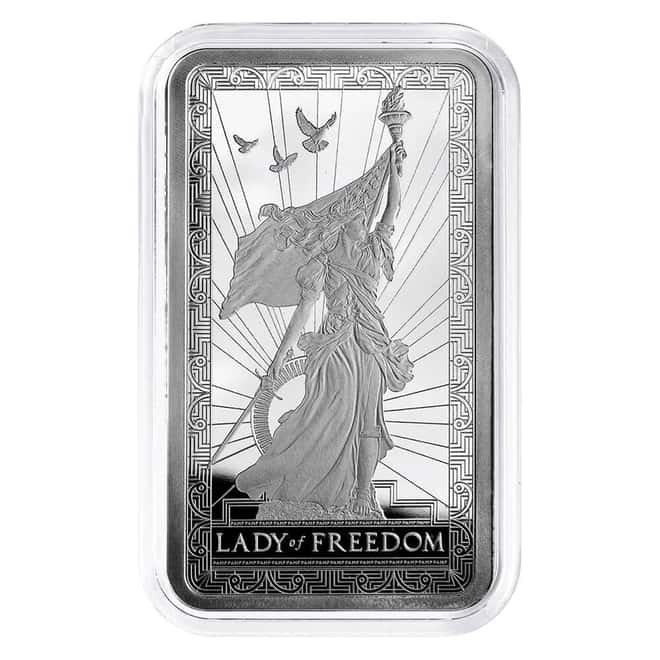 10 oz PAMP Lady of Freedom Silver Bar .999 Fine