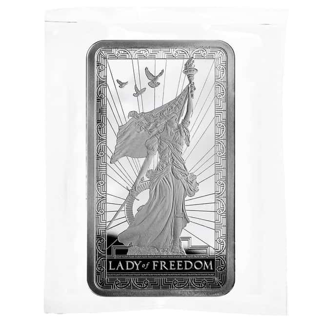 10 oz PAMP Lady of Freedom Silver Bar .999 Fine