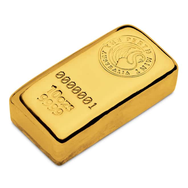 10 oz Perth Mint Cast Gold Bar .9999 Fine