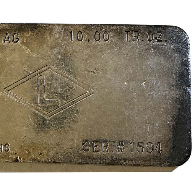 10 oz R. Lavin & Sons Vintage Silver Bar .999 Fine