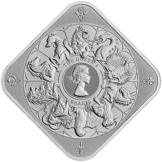 10 oz Royal Mint Queen's Beasts Completer Silver Bar .9999 Fine