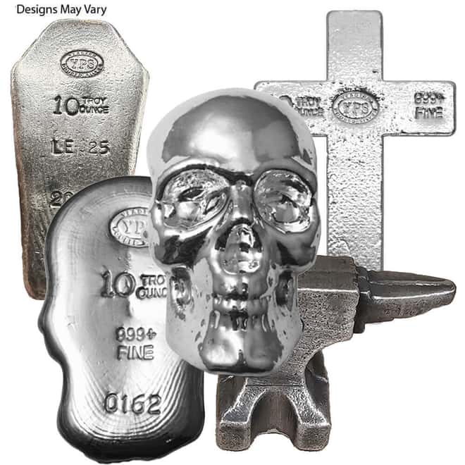 10 oz Shaped Cast Silver .999 Fine (Random Design)