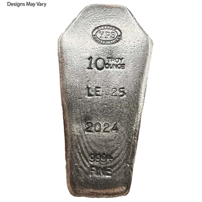 10 oz Shaped Cast Silver .999 Fine (Random Design)