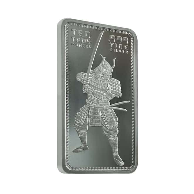 10 oz Silver Samurai Warrior Bar .999 Fine