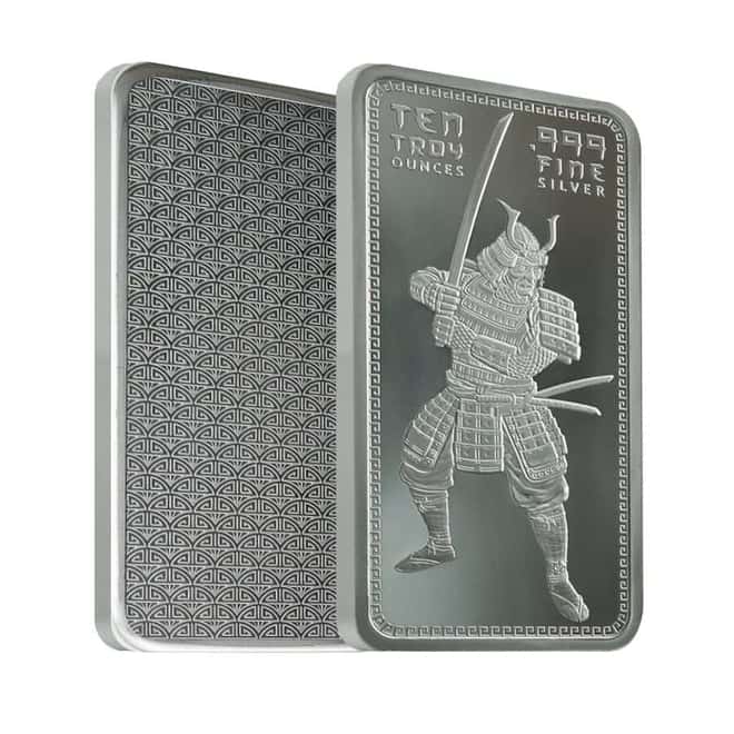 10 oz Silver Samurai Warrior Bar .999 Fine