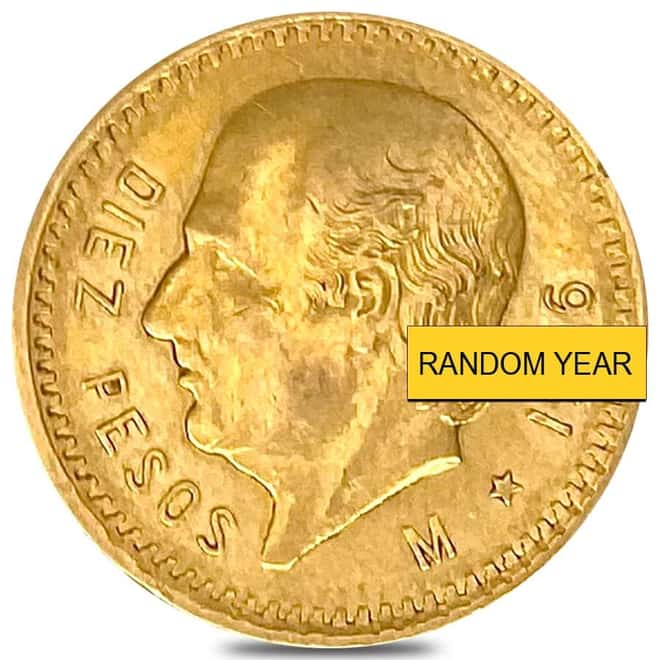 10 Pesos Mexican Gold Coin Scruffy (Random Year)