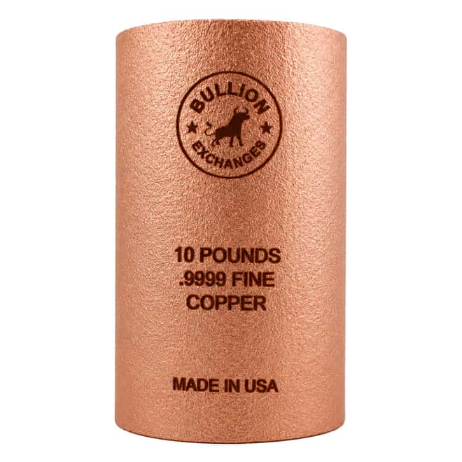 10 Pound Bullion Exchanges Copper Rod Bar .9999 Fine