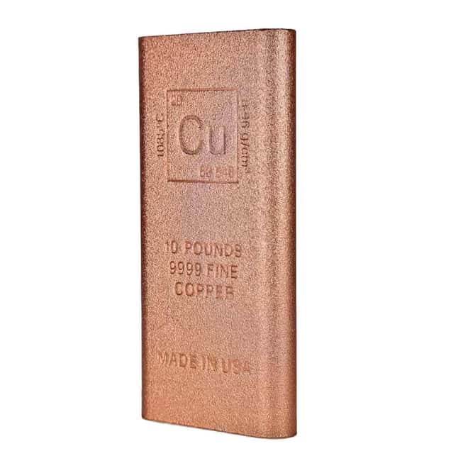 10 Pound Copper Element Bar .9999 Fine (Rounded Edges)