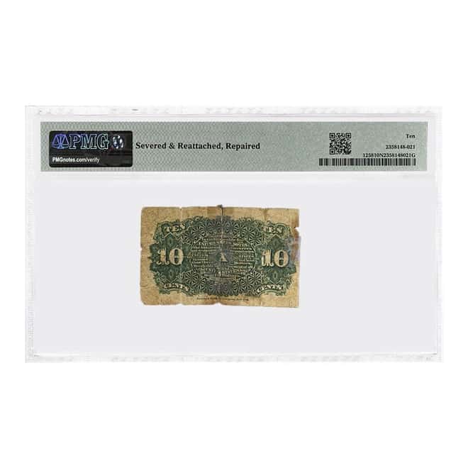 10c Fractional Currency Note American Bank Note Co. NY PMG VG 10 Net