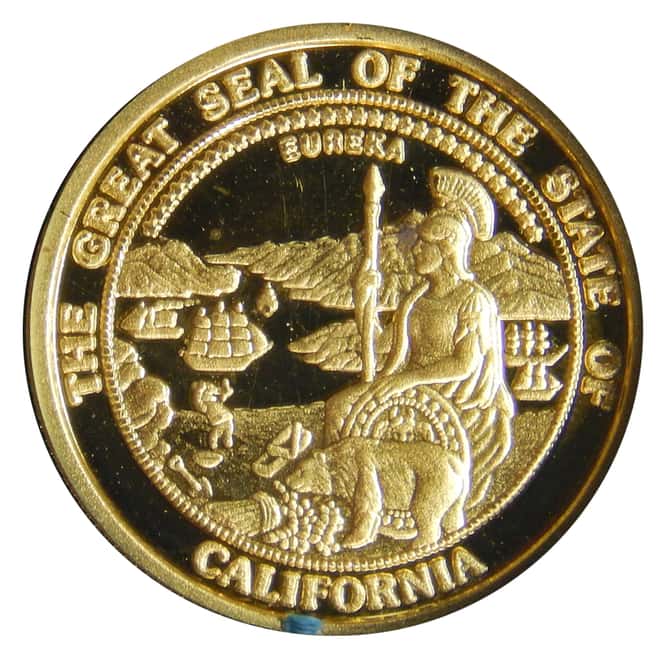 1990 1.85 oz California Gold Proof Set w/Box & COA